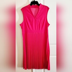 Size 16 pleated ladies dress fushia